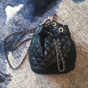 quilted chain backpack